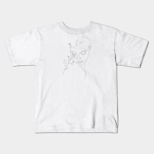 Woman face with flowers Kids T-Shirt